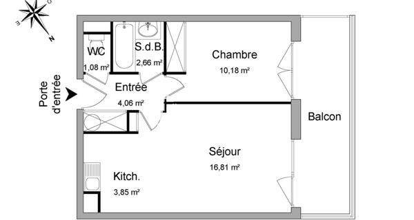Location Appartement 2 pièces 38.64 m² - Herblay-sur-seine 95220