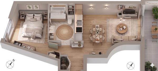 T2 de 42 m² – Proche Métro 7 et future Ligne 15 – Pantin