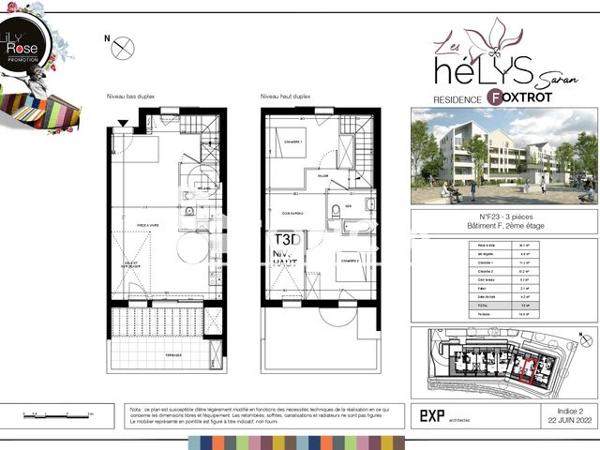 Location Appartement 3 pièces 72 m² - LES HELYS - RESIDENCE FOXTROT - 119 RUE DE L'ANCIEN AERODROME Saran 45770