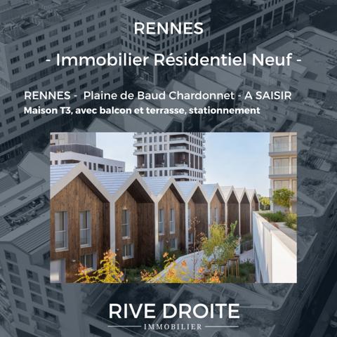 Rennes (35000) MAISON DE VILLE - T3 DUPLEX AVEC JARDIN SUSPENDU