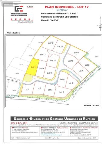 Terrain à Batir à vendre à Ducey-les-Chéris dans la Manche (50220), ref : TA589