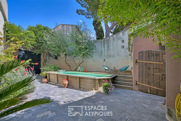 Maison de village avec extérieur arboré et piscine, sans vis-à-vis