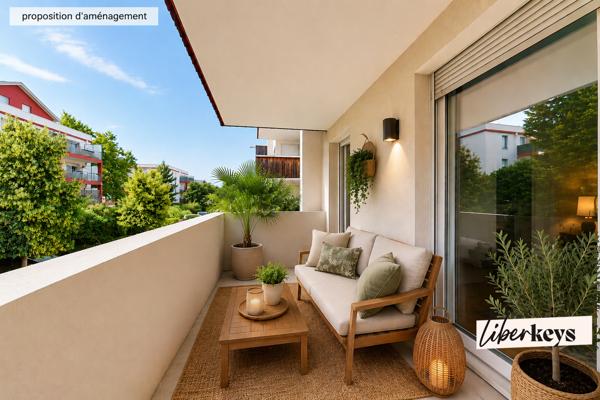 Francheville limite Craponne : T2 lumineux avec grand balcon au calme