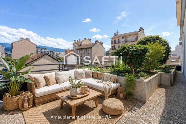 T3 Grenoble traversant avec 2 terrasses – Résidence BBC 2012