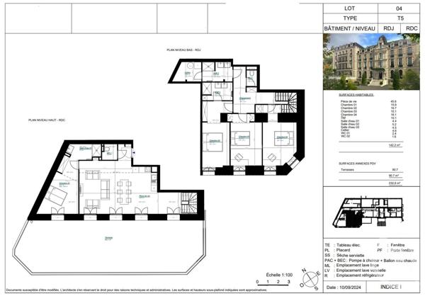 Appartement T5 à vendre  5 pièces - 142,20 m2 ARCACHON - 33