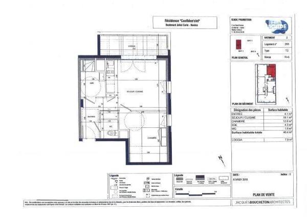 Appartement 2 pièces                                        - 44200 Nantes - Saint-Jacques-Ripossière Réf : 12254