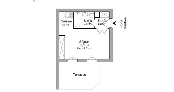 Location Studio 24.91 m² - Conflans-sainte-honorine 78700