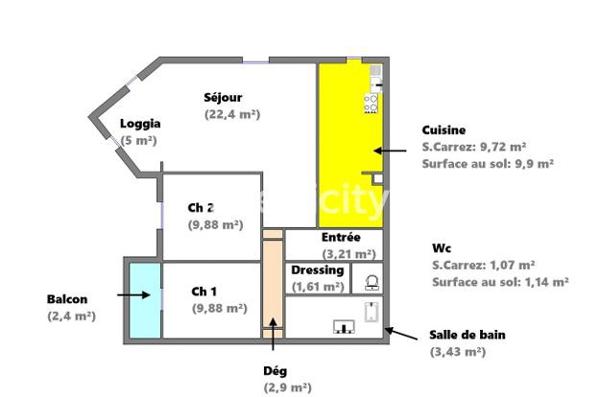 Appartement
         3 pièces
        - 65 m² 310 000 € *