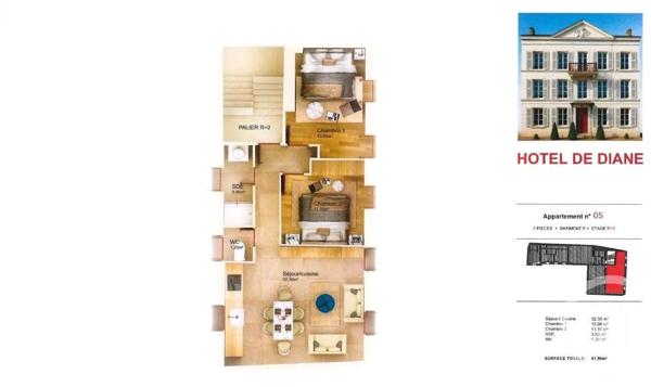 Appartement F3 à vendre  3 pièces - 61,50 m 2   ANET  - 28