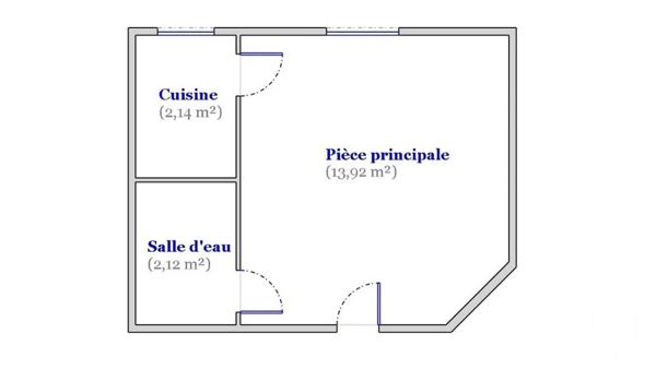 Appartement Studio à vendre  1 pièce - 18,18 m 2   ASNIERES SUR SEINE  - 92