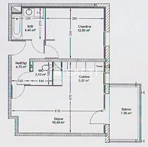 Appartement T2 de 48 m² avec terrasse et parking - VENDU LOUE