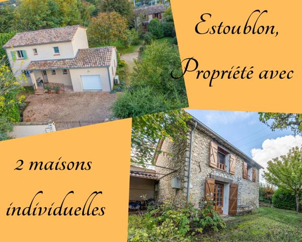 A vendre Propriété arborée et clôturée (04) avec 2 maisons individuelles