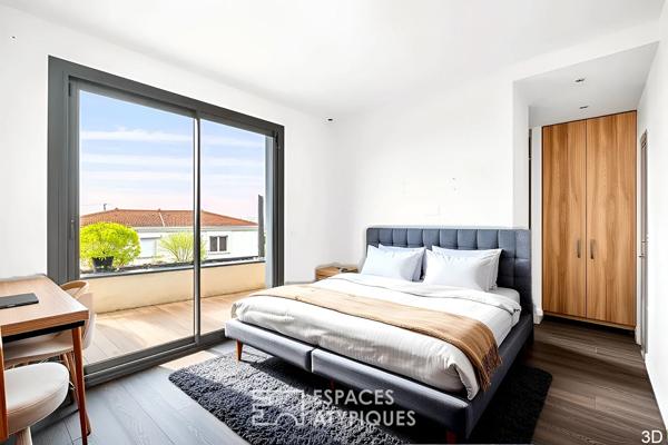 Maison contemporaine avec piscine au calme absolu