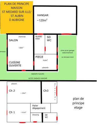 RARE A 5 MINUTES GARE ST MEDARD & St AUBIN D AUBIGNE MAISON T6/ 7 Sud 113m² 3/4 Ch & Belle pièce de vie