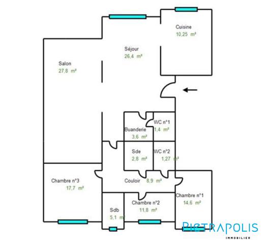 Appartement T4 de 131m²