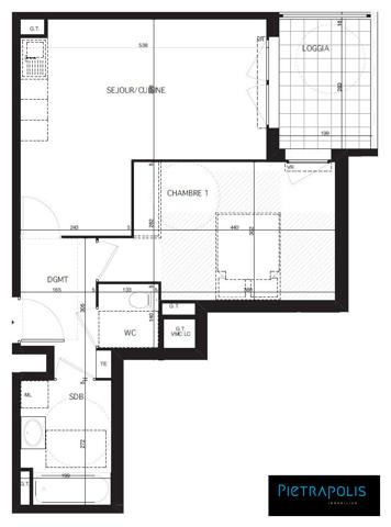 T2 46m² - étage élevé - terrasse couverte - garage en sous sol
