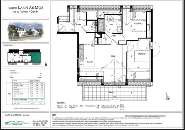 Dernier étage sous les toits : un T3 lumineux et plein de charme au cœur de Crac’h