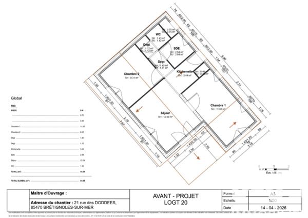 Maison à vendre 3 pièces 45 m² Bretignolles-sur-Mer
