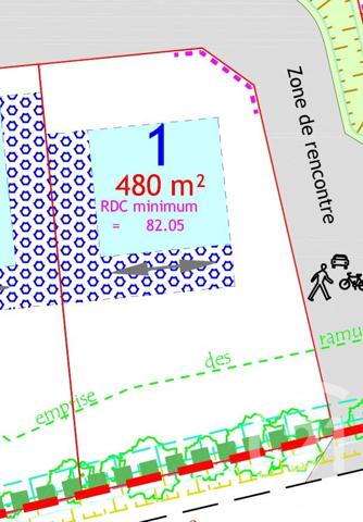 Terrain à vendre  480 m2 PEAULE - 56