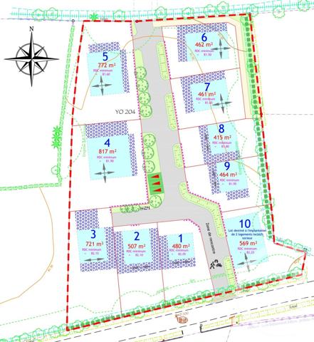 Terrain à vendre  480 m2 PEAULE - 56