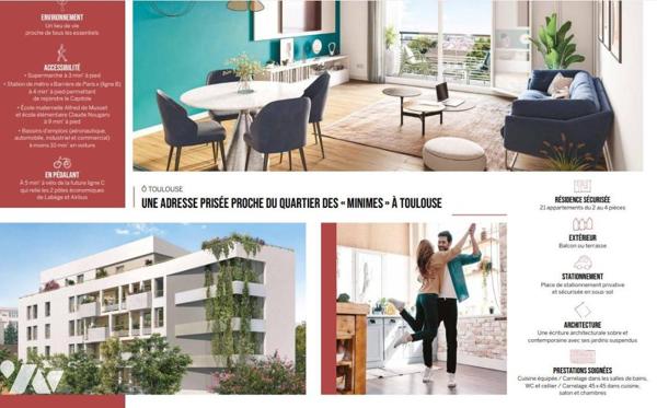 Appartement T3 à vendre résidence neuve avec parking et extérieur de 20m2