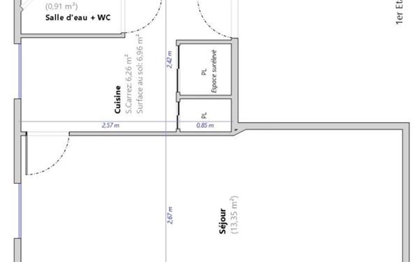 Appartement à vendre    2 pièces • 20,52 m2 Paris 20