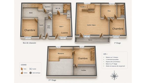 Maison
         4 pièces
        - 114 m² 159 000 € *