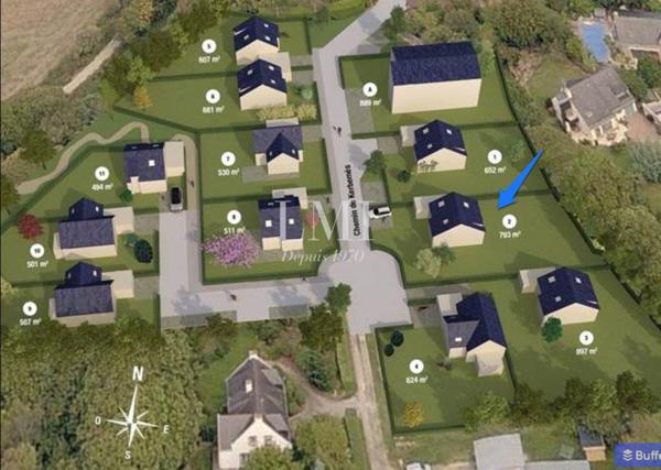 Terrain de 800 m² viabilisé proche Lorient