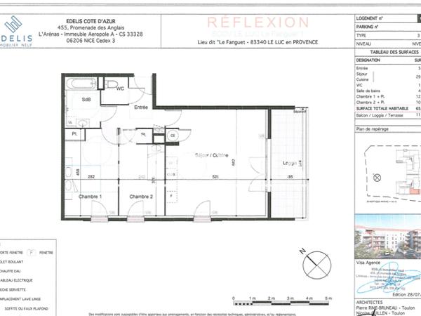Location Appartement 3 pièces 65.25 m² - RESIDENCE REFLEXION Le Luc En Provence 83340
