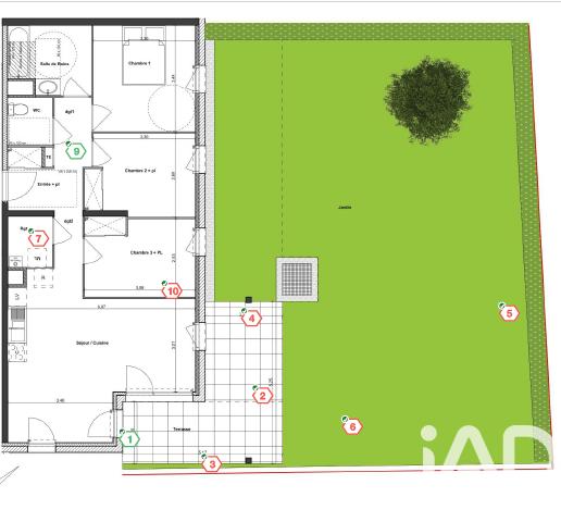 Appartement à vendre 4 pièces 74,18 m² Lucé