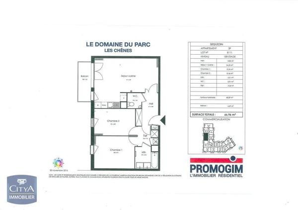 Appartement à louer 3 pièces 66.96m²