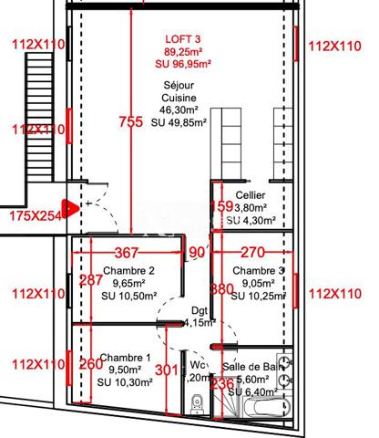 Loft à rénover d’environ 100 m² à vendre à Roubaix – T4 possible et parking