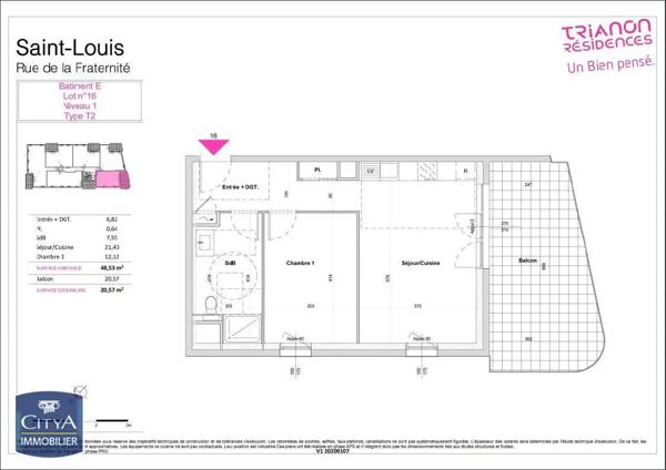 Appartement à louer 2 pièces 48.53m² Saint-Louis (68300)