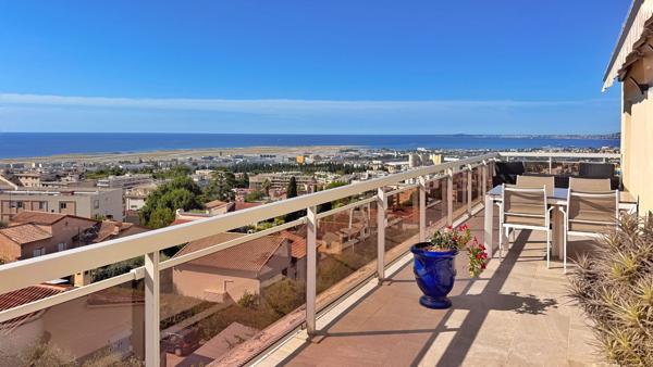 A VENDRE Dernier étage Appartement 3 pièces avec vue mer exceptionnelle à Nice