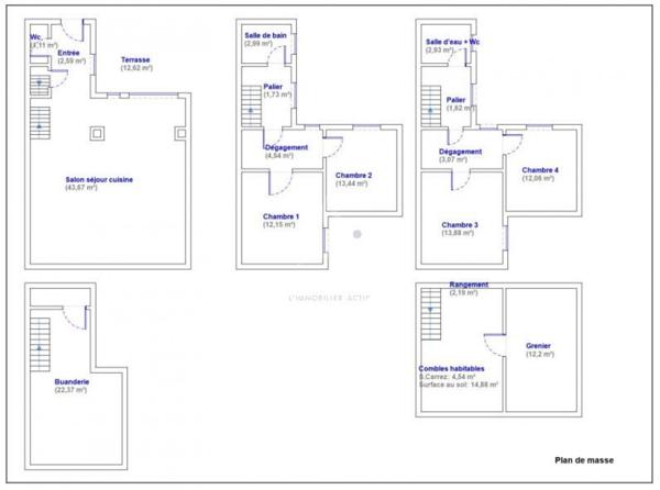 LEVALLOIS PERRET CENTRE VILLE - MAISON DE VILLE AVEC 5 CHAMBRES ET TERRASSE