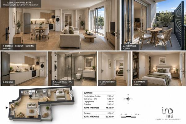 Appartement (neuf) à vendre 2 pièces 48 m² Sainte-Geneviève-des-Bois