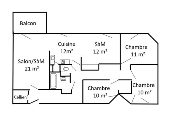 Appartement : 3 ou 4 chambres T5 à Gières (38) garage possible. Colocation, grande famille