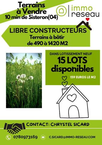 Terrain en lotissement à AUBIGNOSC (04200)