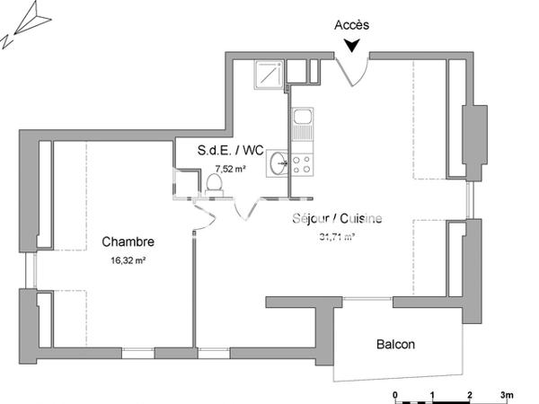 Location Appartement 2 pièces 55.55 m² - 224 RTE DE NEUFCHATEL Bihorel 76420