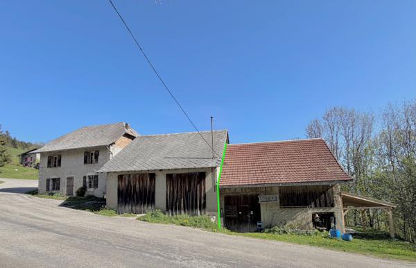 Saint-Christophe-sur-Guiers (38380) Maison 92,6 m2 - avec 80 m2 au sol de garage / atelier (sur 2 niveaux) - jardin - terrain - 35mn de Chambéry