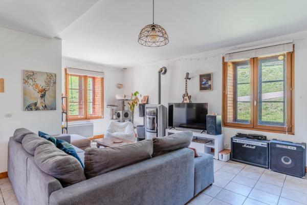 Saint-Christophe-sur-Guiers (38380) Maison 92,6 m2 - avec 80 m2 au sol de garage / atelier (sur 2 niveaux) - jardin - terrain - 35mn de Chambéry