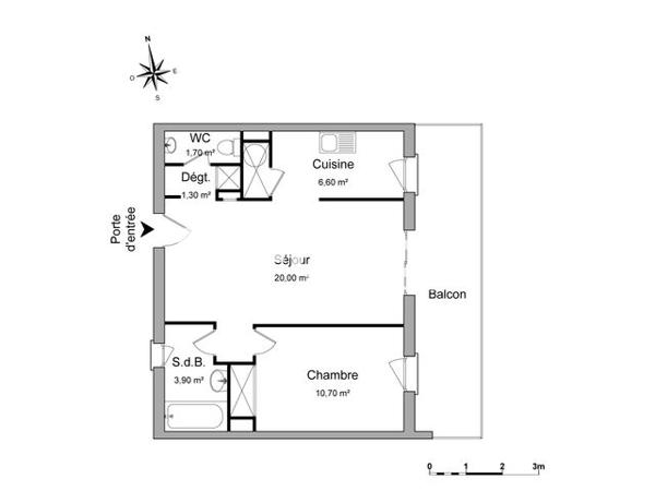 Location Appartement 2 pièces 44.2 m² - 423 ROUTE DE NIMES Saint Gilles 30800