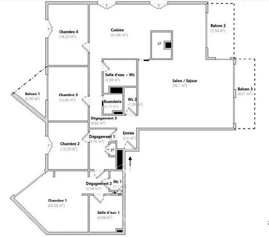 Rueil-Malmaison, Appartement 4 Chambres -  158 m² à vendre