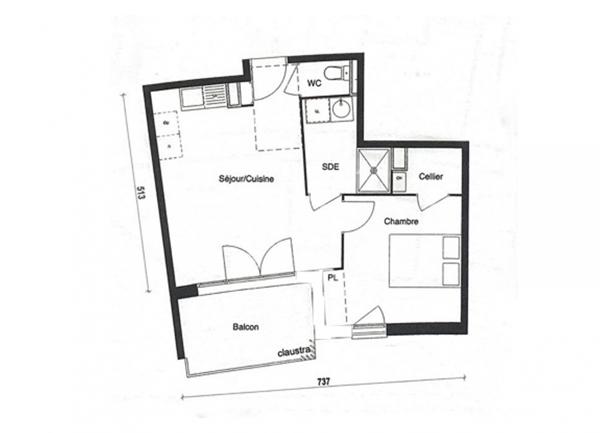 Appartement à vendre 2 pièces 40,4 m² La Lande-de-Fronsac