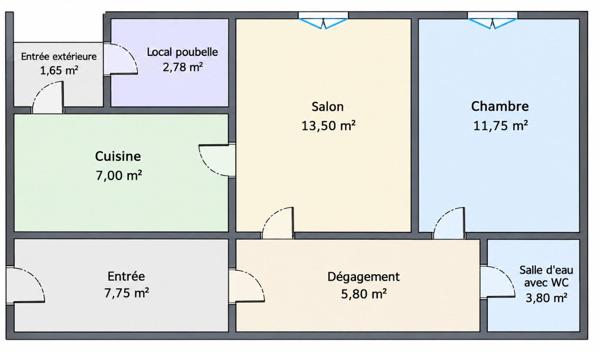 Appartement à rénover 50 m2 La Rochelle