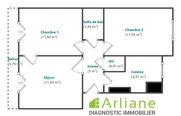 Paris (75015) PROCHE TOUR EIFFEL - 3 pièces en étage élevé avec balcon