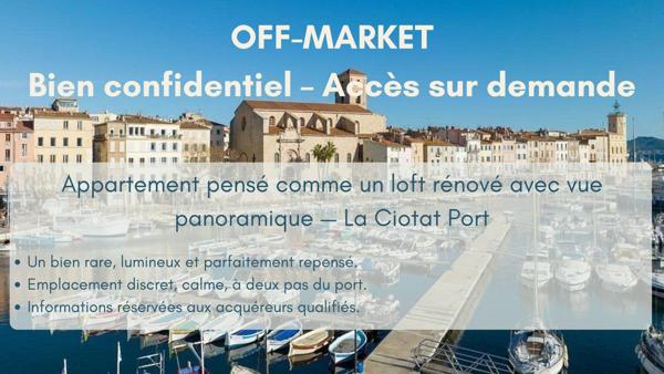 Un appartement pensé comme un loft rare, suspendu au-dessus du port de La Ciotat.