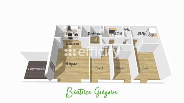 Appartement 4 pièces - 78 m² Exclusivité efficity