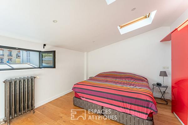 Maison-loft aux volumes exceptionnels, avec verrière et végétation intérieure