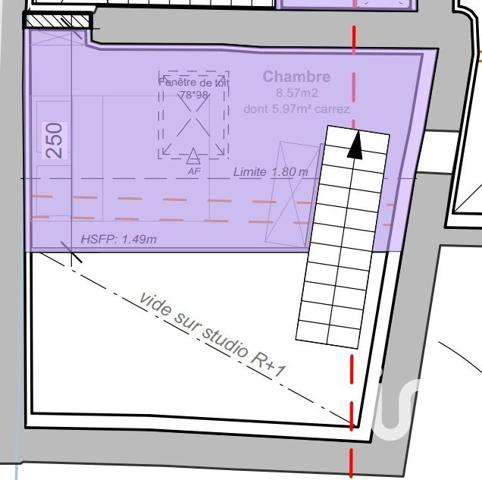 Appartement 2 pièces de 22 m² à La Tour-de-Salvagny (69890)